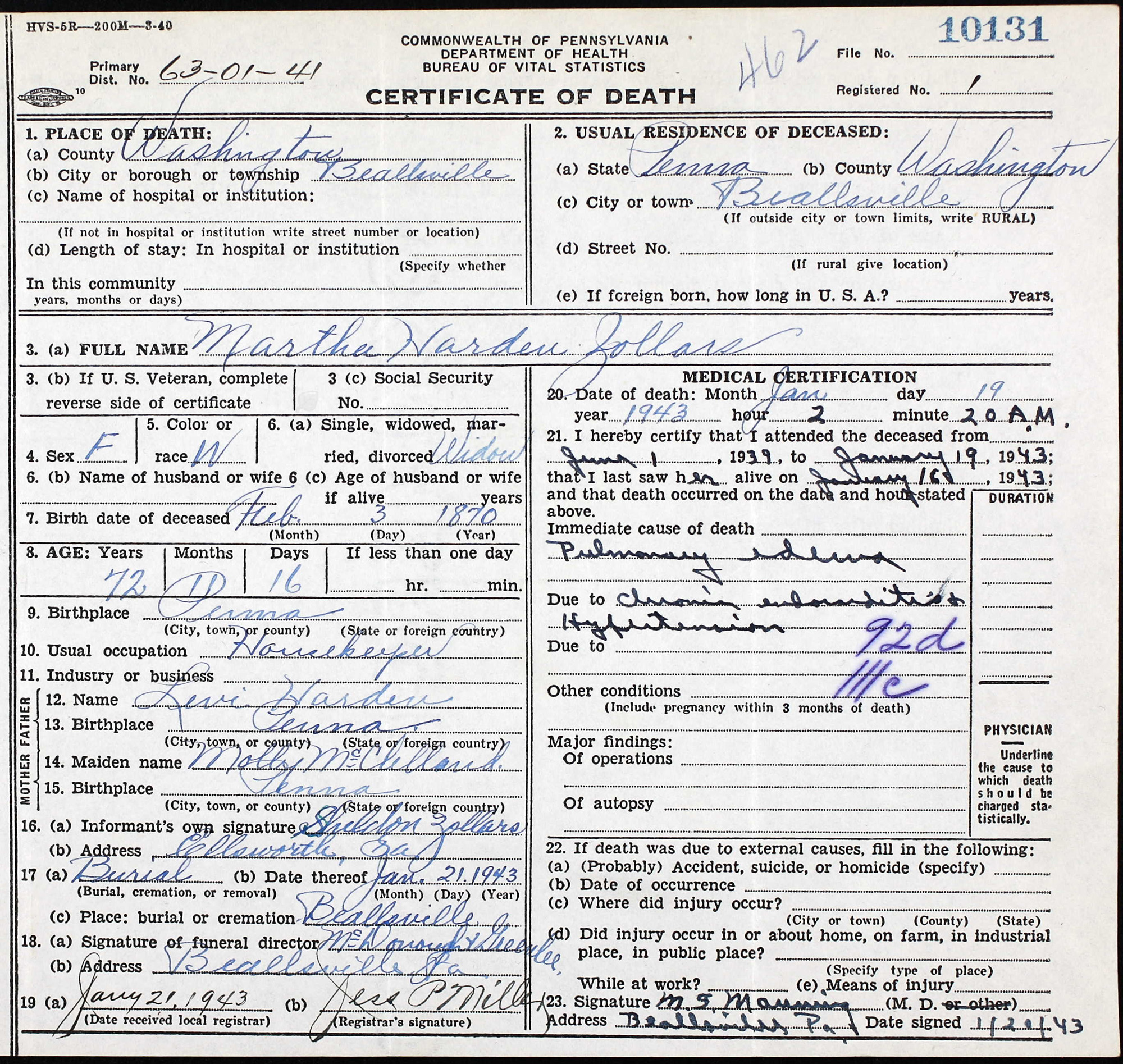 Martha Harden Zollars